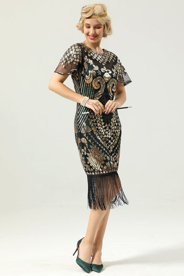 Vestido verde de lantejoulas de 1920